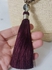 Burgundy Tassels And Crystal Beads Long Necklace