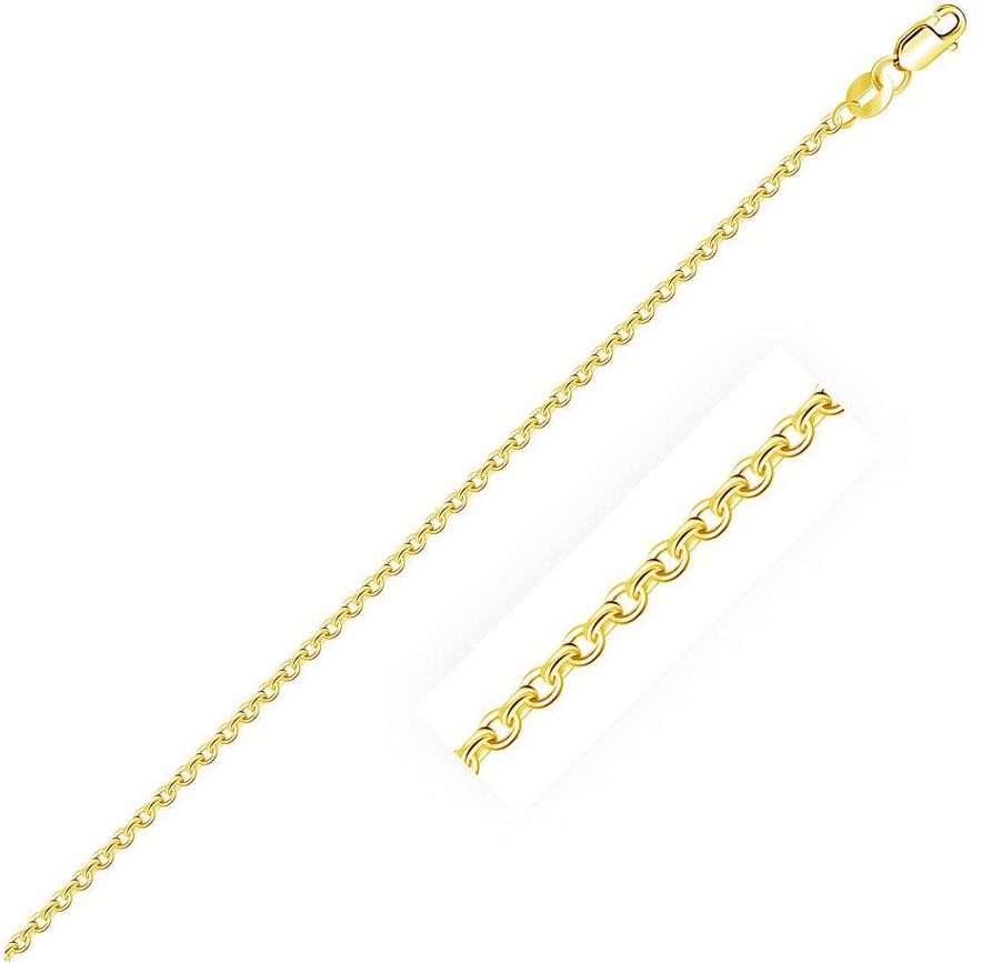 14k Yellow Gold Diamond Cut Cable Link Chain 1.5mm-rx89089-24