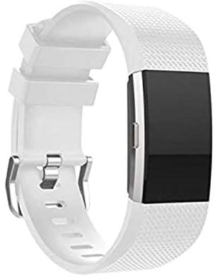 White, Sports Silicone WristBand Strap Bracelet For Fitbit Charge 2
