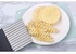 Stainless Steel Crinkle Cutter Potato Chips Cutter Vegetable Wavy Blade Cutter French Fries Chips Chopping Knives for Chopping Potato Vegetable Fruit Waffle Fries (Black)