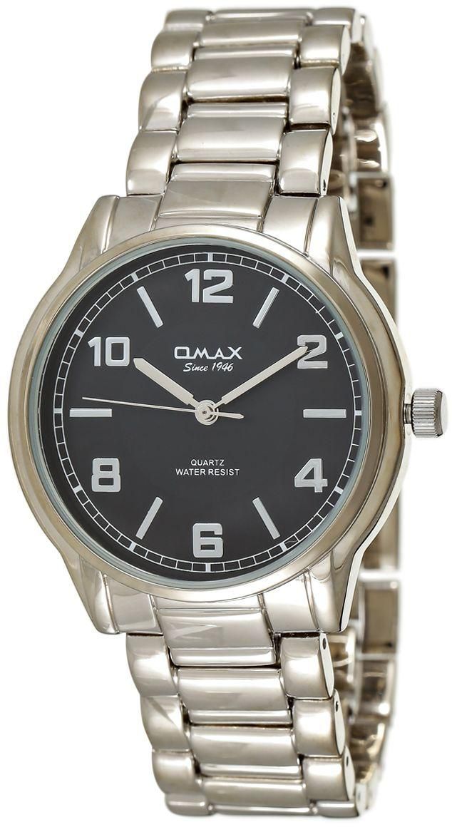 Omax Men's Dark Gray Dial Metal Band Watch - HBJ973PH02