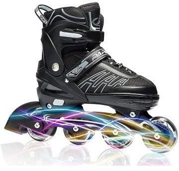 Adjustable Inline Skates for Kids and Adults with Full Light Up Wheels , Outdoor Roller Skates for Girls and Boys, Men and Women