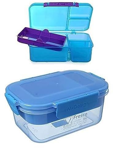 Nomix lunch box (2l) + M design lunch box, 1.1 liter - blue