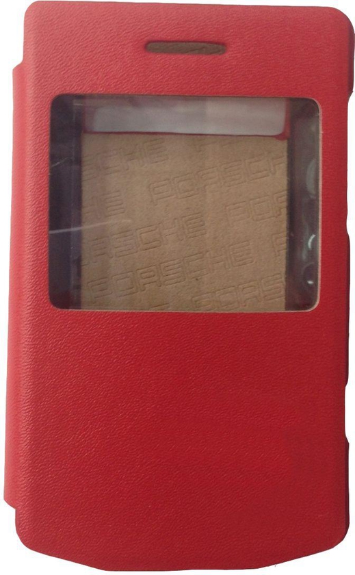 S view flip case for Blackberry P9981 BLACK RED