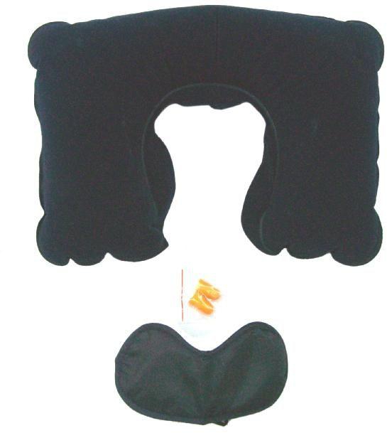Air Neck Rest With Velvet Surface 3 Pieces Travelling Set