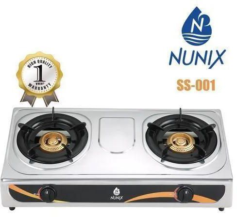 Nunix Quality Stainless Steel Gas Cooker With 2-Burner