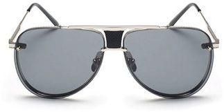 Silver Ultra Thin Frame Grey Lenses Unisex Sunglasses, 0XA960AE0SQ