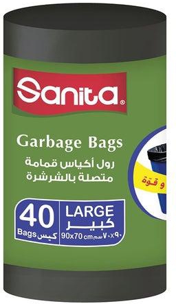 Sanita Garbage Bags Large Black 40 bags Black 90x70cm