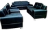 OMEGA FURNITURE NEW DESIGN BLACK LEATHER 7 SEATER SOFA. ' (Delivery To Lagos Only)