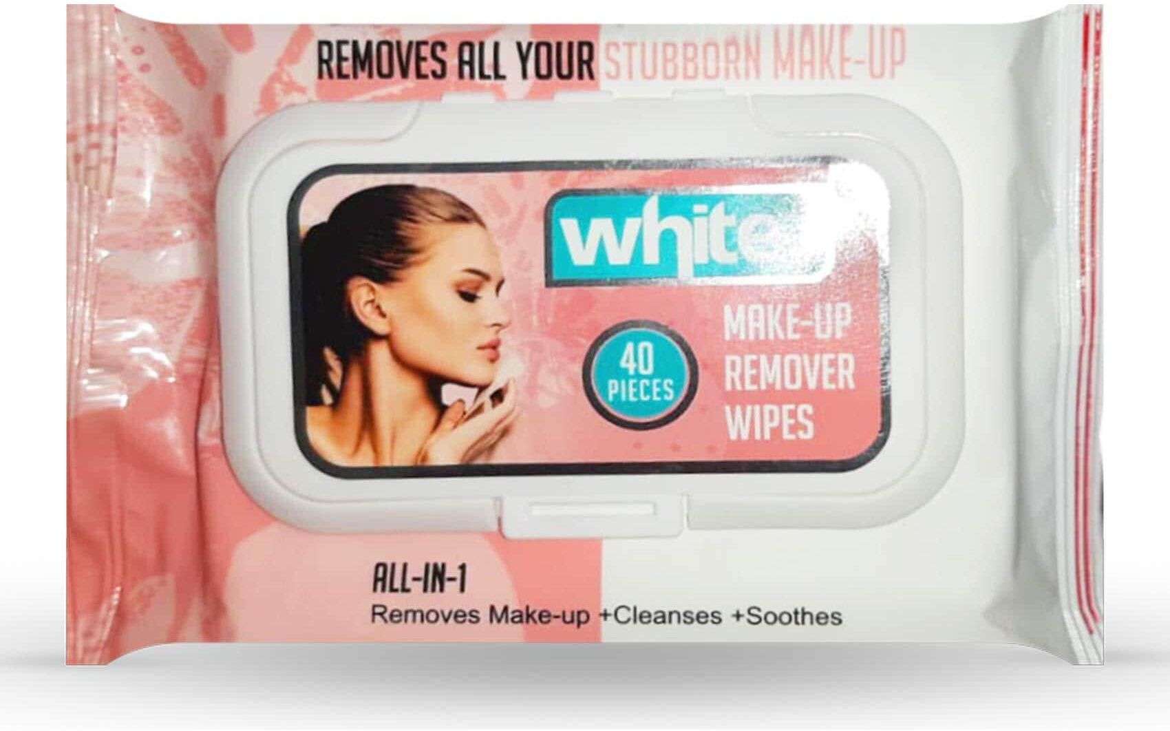 White Make Up Remover Wipes - 40 Wipes