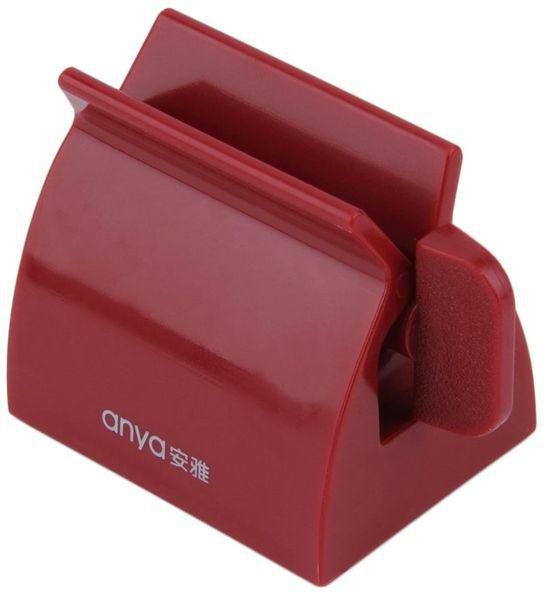 Allwin Rolling Tube Toothpaste Squeezer Toothpaste Easy Dispenser Seat Holder Stand-Red