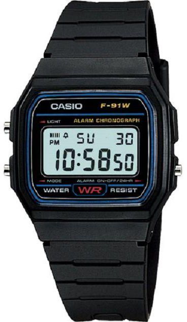 Casio Classic Unisex Digital Dial Resin Band Watch - F-91W-1