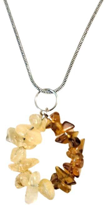Sherif Gemstones Elegant Unisex Natural Citrine Quartz Pendant Necklace