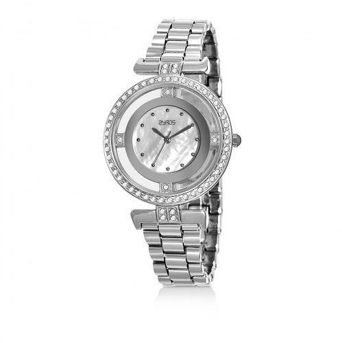 Hand Watch for Women by ZYROS, Analog, Stainless Steel Band, Silver, 15J232F111102W