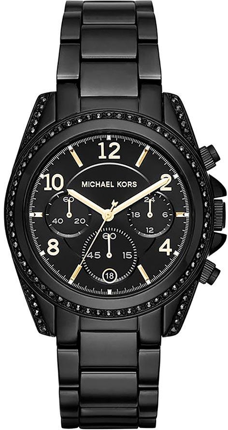 Michael Kors Women's MK6283 Blair Chronograph Black Dial Black Stainless Steel Bracelet Watch