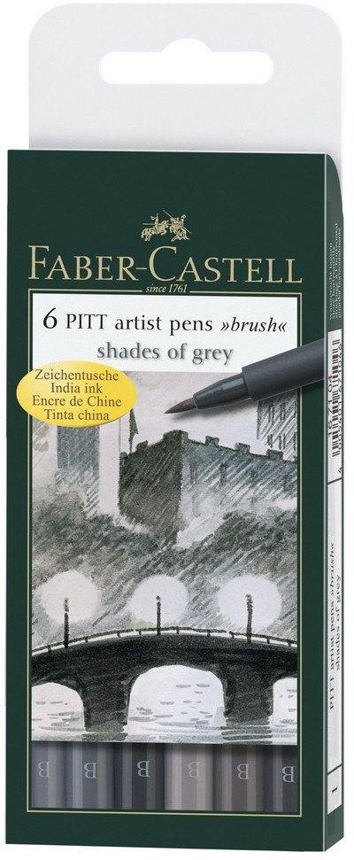 India ink PITT artist pen B box of 6 'grey'