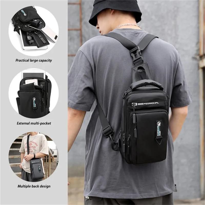 New Multi-layer Lightweight Sling Backpack Rucksack with USB Charging ...