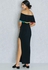 Ruffle Bardot Slit Maxi Dress