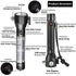 Rechargeable Solar LED Flashlight Torch With Alarm Function