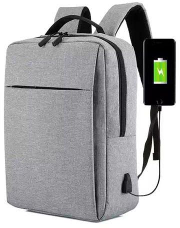Fashion Laptop & Travel Backpack Bag (USB Port) - Grey