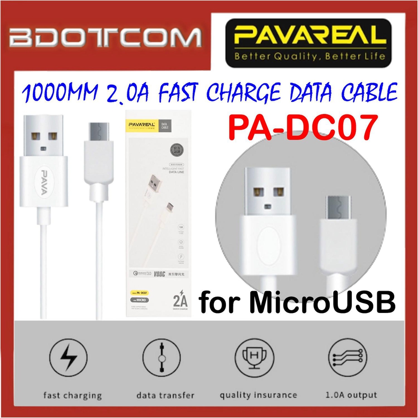 Pavareal PA-DC07 1000mm 2.0A Fast Charge MicroUSB Data Cable for Samsung
