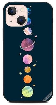Space And Stars Printed Protective Case Cover For Apple iPhone 13 Mini Multicolour