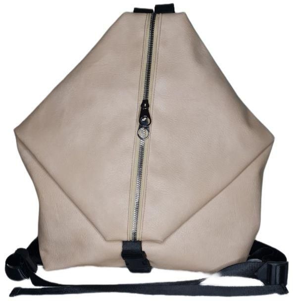 Women's Backpack, A Modern Triangle-shaped Women's Bag -beige
