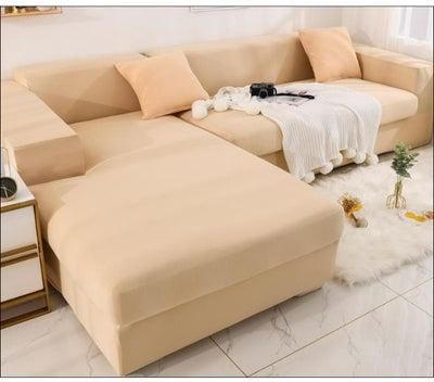 Simple Modern Style Solid Pattern Sofa Slipcover Beige