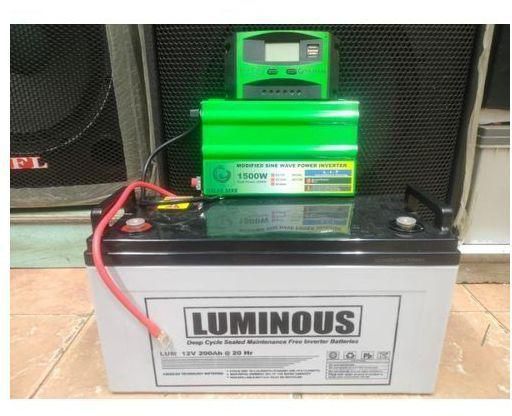 Luminous 200 AH Solar Battery + 300 Watts Solar Inverter + 10 AH Solar Charge Controller
