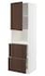 METOD / MAXIMERA خزانة عالية لميكروويف مع باب/درجين, أسود/Sinarp بني, ‎60x60x200 سم‏ - IKEA