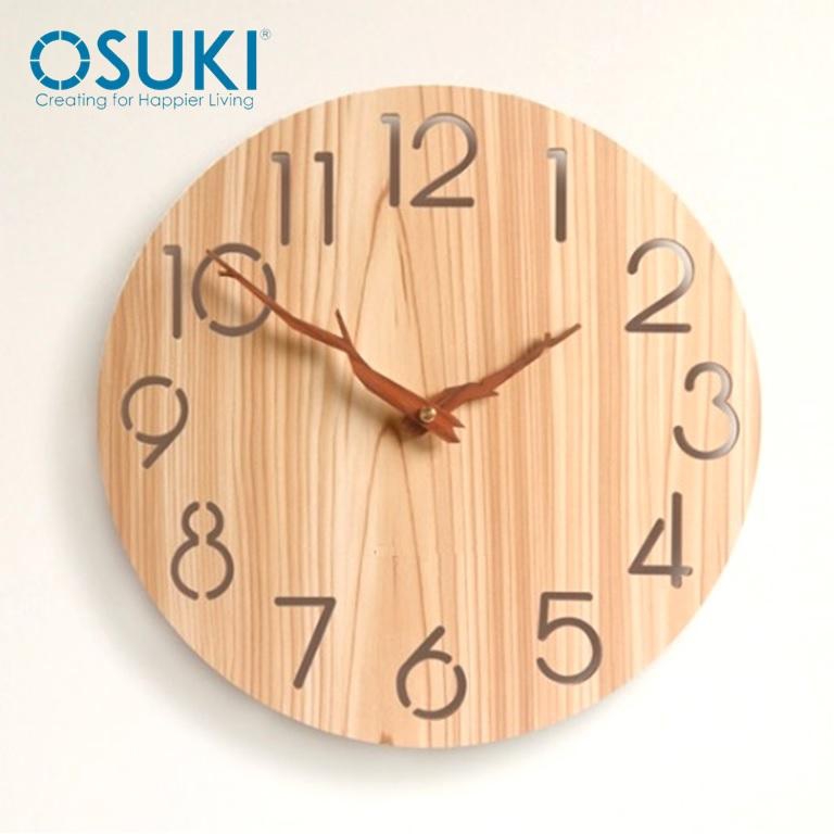 Osuki Wall Clock 30cm Fiber Wood W7