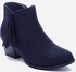 Varna Suede Fringy Ankle Bootie - Navy Blue