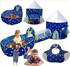 3 In 1 Princess Castle Kids Play Tent,Tunnel & Ball Pit With Basketball Hoop For Boys,Girls And Toddlers,Children Target Game- Indoor/Outdoor Use Pop Up Space Rocket Tent With Light