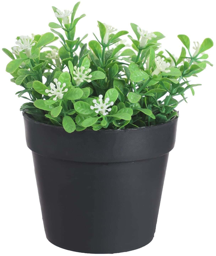 Get Plastic Round Vase With Flowers, 9 Cm - Green with best offers | Raneen.com