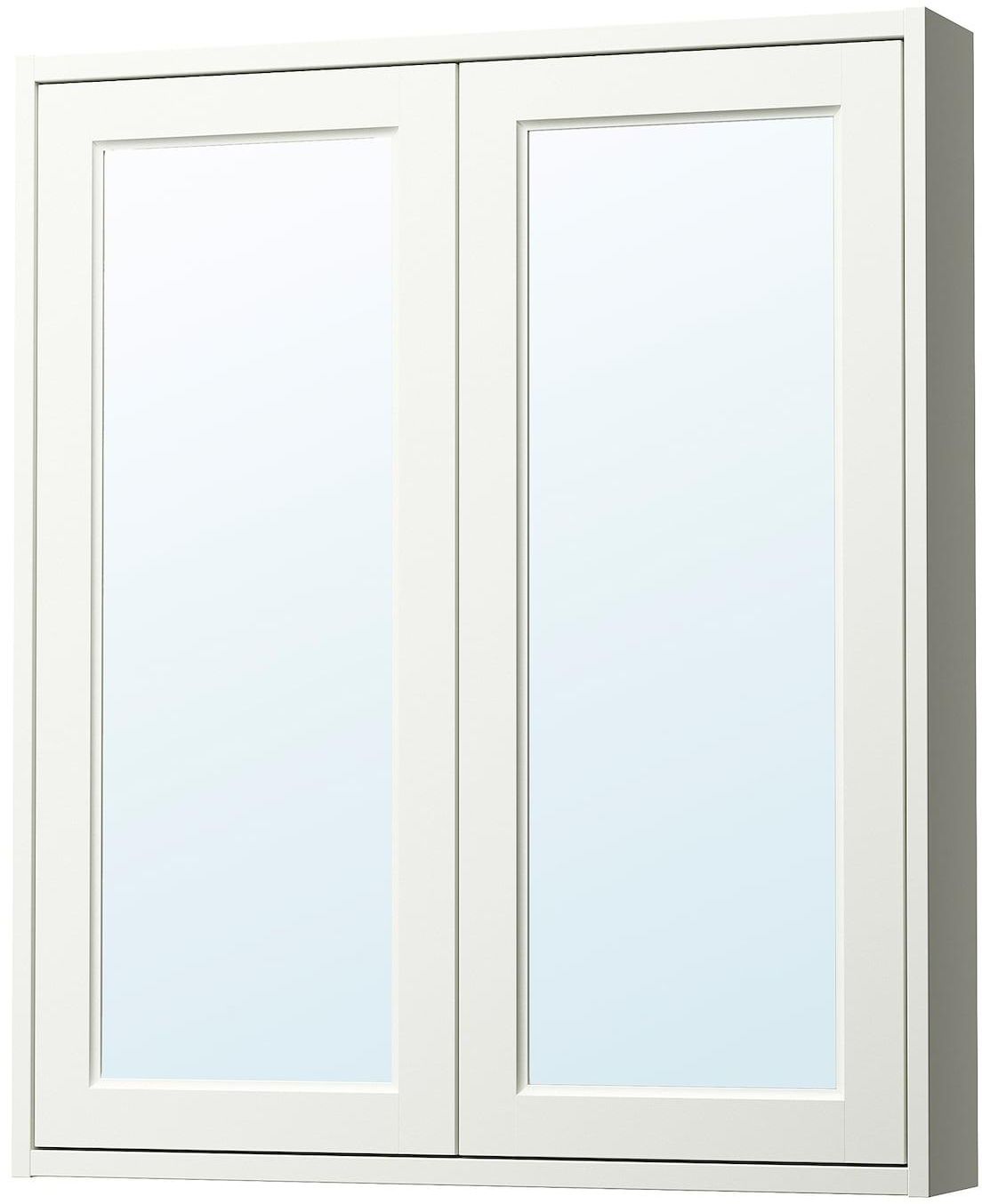 TÄNNFORSEN خزانة بمرآة بأبواب - أبيض ‎80x15x95 سم‏