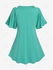 Plus Size Lace Trim Ruched Short Sleeve T-Shirt - 3x | Us 22-24