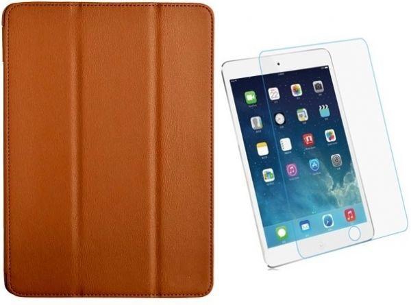 Smart Leather case Belk For Apple Ipad Pro [Brown Color] With Tempered Glass