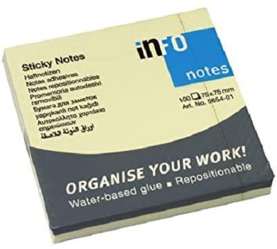 Info Note 100 mm x 75 mm - Yellow