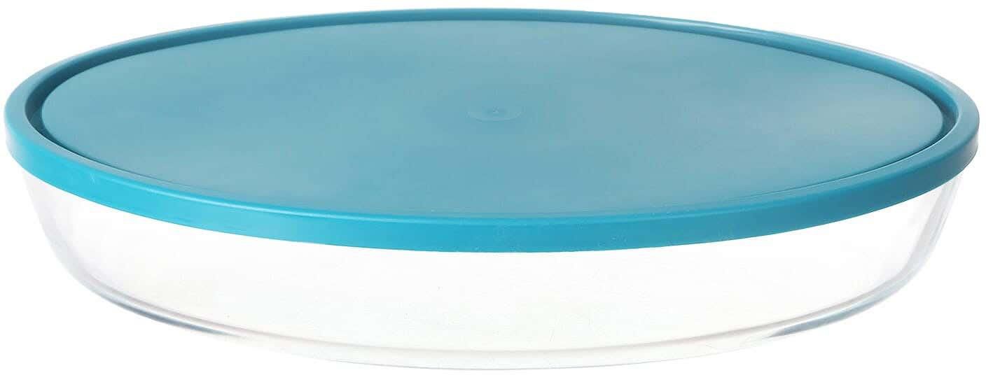 Get Pyrex Oval Glass Casserole, 3.1 Liters - Clear Turquoise with best offers | Raneen.com