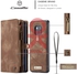 CaseMe Premium Zipper Purse Wallet Detachable Magnetic Case Flip Credit Card Slots Soft Surface Case For Huawei Mate 20 Pro, Brown
