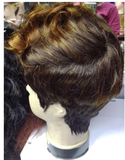 Fashion Short Pixie Cut Curl Synthetic Hair Wig