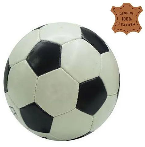 Football GENUINE Leather Soccer Ball - Official Big Size 5