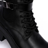 Dejavu Double Closure Black Safety Boots With Decorative Ankle Strap