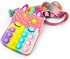 Azsure Lifestyle Rainbow Unicorn Sensory Fidget Bubble Poppers, Small Crossbody Shoulder Bag, Cute Colorful Pop It Purse School Supplies Gifts for Girls, Both A Toy & A Handbag Wallet