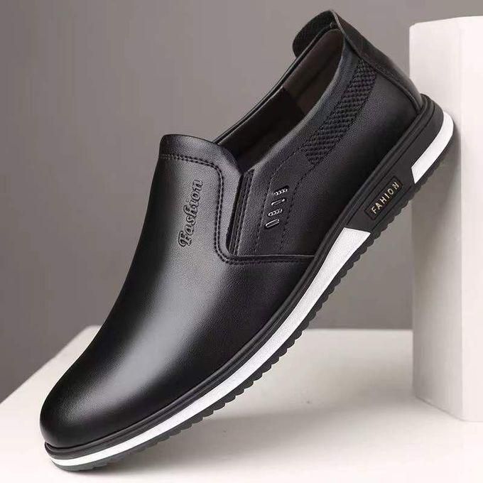 Fashion Men Casual Official Leather Shoes Oxford Loafers & Slip-Ons Black
