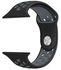 سوار ساعة رياضي من السيليكون قابل للتنفس لساعة Apple Watch Series SE - 42/44 ملم - أسود/رمادي