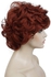 باروكة شعر مجعد قصير صناعي بالكامل للنساء (احمر )
