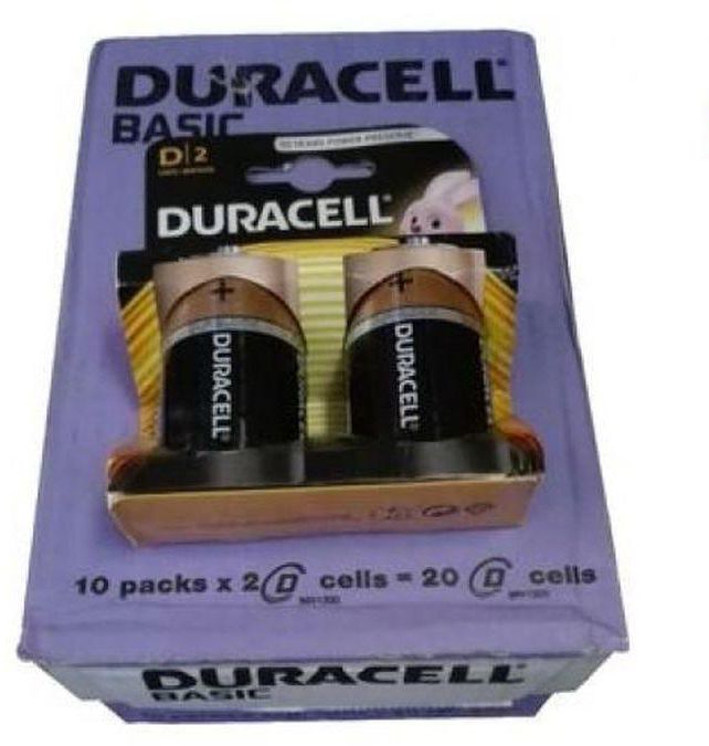Duracell LR20 D 1.5v Alkaline Battery, 1 Pack/10 Cards