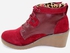 Tata Tio High Top Wedge Shoes - Red