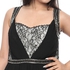 City Chic 100755141 Empire Waist Lace Trim Dress for Women - L, Black